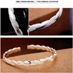 Skyllc® Silver Plated Bracelet de Diamants Gourmette torsadée Femmes pour Cadeau de Mariage