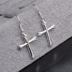 Skyllc® Véritable Silver Cross Stud Eardrop Jewelery pour Les Femmes