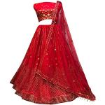 Lehengas choli de mariage rouges imprimé Indien Taille 3 XL look fashion pour femme 