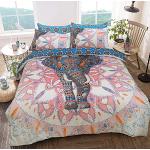 Linge de lit multicolore à motif éléphants 200x200 cm moderne 