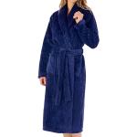 Robes de chambre longues Slenderella bleu marine en peluche Taille M look casual pour femme 