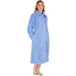Robes de chambre longues Slenderella bleues en peluche Taille XL look fashion pour femme 