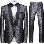 Vestes de costume de mariage argentées Taille S look fashion pour homme 