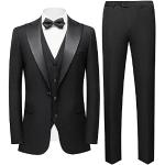 Pantalons de costume de mariage noirs en viscose Taille XXL look fashion pour homme 