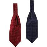 Cravates de mariage pour la fête des pères rouges à pois en microfibre en lot de 2 look fashion pour homme 