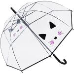 Smati Parapluie Cloche/Dôme Transparent pour Femme - Système d'ouverture Automatique - Large Protection avec Diamètre 81 cm - Résistant au Vent - Parapluie Tête de chat