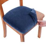 Housses de chaise bleu marine en velours extensibles en lot de 6 