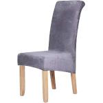Housses de chaise gris argenté en velours extensibles 