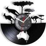 Horloges design noires en vinyle à motif Afrique 