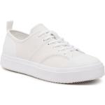 Chaussures casual de créateur Calvin Klein blanches en cuir Pointure 46 look casual pour homme en promo 