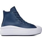 Chaussures casual Converse Chuck Taylor bleu marine en cuir synthétique look casual pour femme en promo 