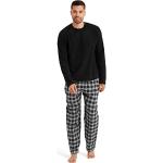 Pyjamas en polaires noir charbon à carreaux en polyester Taille XXL look fashion pour homme en promo 