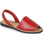 Sandales So size rouges en cuir en cuir Pointure 41 avec un talon jusqu'à 3cm pour femme en promo 