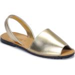 Sandales So size dorées en cuir en cuir Pointure 41 avec un talon jusqu'à 3cm plus size pour femme en promo 