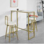 Tables de salle à manger design Sobuy dorées en fer contemporaines 