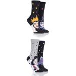 SockShop Femme Disney Méchants Ursula, Evil Queen, Maleficent et Cruella De Vil Chaussettes Paquet de 4 Assorti 37-42