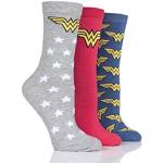 Chaussettes multicolores Wonder Woman lavable en machine en lot de 3 Pointure 39 look fashion pour femme 