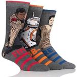 SockShop Hommes 3 Paires Star Wars nouveaux héros BB-8, Rey et Finn Chaussettes Assorti 40-45