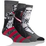 SockShop Hommes 3 Paires Star Wars Nouveaux Méchants Kylo Ren, Capitaine Phasma et Stormtrooper Chaussettes en Coton - Assorti 40-45