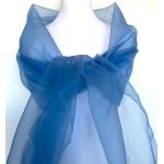 Robes de cocktail de mariage bleues en organza à épaules dénudées pour femme 
