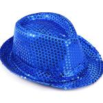 Chapeaux Fedora bleus à sequins look fashion 