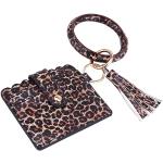 Porte-monnaies à effet léopard en cuir à franges classiques pour femme 