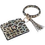 Portefeuilles à effet léopard en cuir synthétique à franges en cuir look fashion pour femme 