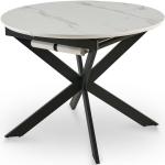 Tables de salle à manger design blanches extensibles diamètre 110 cm contemporaines 
