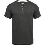 T-shirts Solid gris foncé en cuir synthétique à manches courtes à manches courtes Taille 3 XL look fashion pour homme 