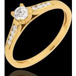 Bagues de mariage Edenly jaunes en or jaune de fiançailles solitaire 18 carats pour femme en promo 