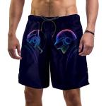 Shorts de bain multicolores en polyester Daft Punk Taille XL look Punk pour homme 