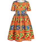 Robes de cérémonie orange imprimé africain en mousseline à motif Afrique Taille 14 ans style ethnique pour fille de la boutique en ligne Amazon.fr 