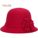 Chapeaux en feutre rouges à fleurs en feutre Taille L look fashion pour femme 