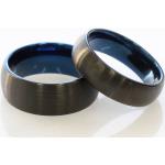 Bracelets de mariage bleus en tungstène finition brossée personnalisés 