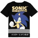 T-shirts noirs en coton enfant Sonic look asiatique 