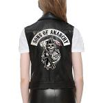 Vestes en cuir noires en cuir synthétique Sons of Anarchy Taille XXL look fashion pour femme 