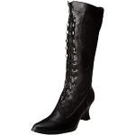 Chaussures de ville noires thermiques à bouts ronds à fermetures éclair look fashion pour femme 