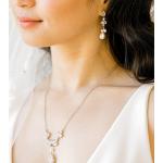 Boucles d'oreilles pendantes de mariée gris plomb à perles en diamant pour femme 