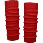 SoulCats® 1 paire de revers de jambe épais de couleur rouge unie