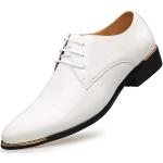 Chaussures oxford de mariée blanches en cuir imperméables Pointure 47 look casual pour homme 