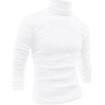 sourcingmap T-Shirt Casual Manches Longues col roulé pour Hommes Blanc 52