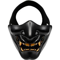 Sourire diabolique Demi, Masque de Diable Unisexe, Masque de Bouche Effrayant démon pour Halloween Party Movie Prop Masquerade, Noir