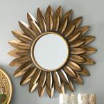 Miroirs muraux Becquet marron en métal à motif fleurs 
