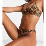 South Beach - Mix and Match - Bas de bikini noué à la taille avec imprimé léopard-Multicolore