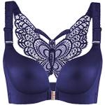 Soutiens-gorge push up bleues foncé à motif papillons 100B Taille L classiques pour femme 