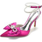 Sandales à talons rose fushia à strass à motif papillons à talons aiguilles à boucles Pointure 40 look fashion pour femme 