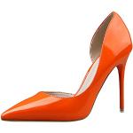 Escarpins talon aiguille orange en cuir verni à talons aiguilles Pointure 35 look casual pour femme 