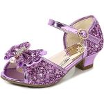 Sandales à talon haut violettes en caoutchouc à strass Pointure 34,5 look fashion pour femme 