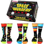 Space Invaders Lot de 6 chaussettes Oddsocks 39-46, Noir