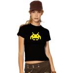 Space Invaders Retro T-Shirt, Atari, C64,eighties,nerd, black womens, L